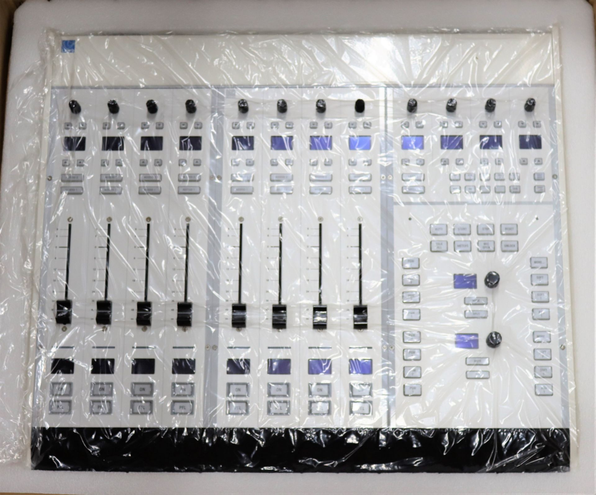 A boxed as new Lawo Ruby radio broadcast console in silver (PN:RU8FTT)