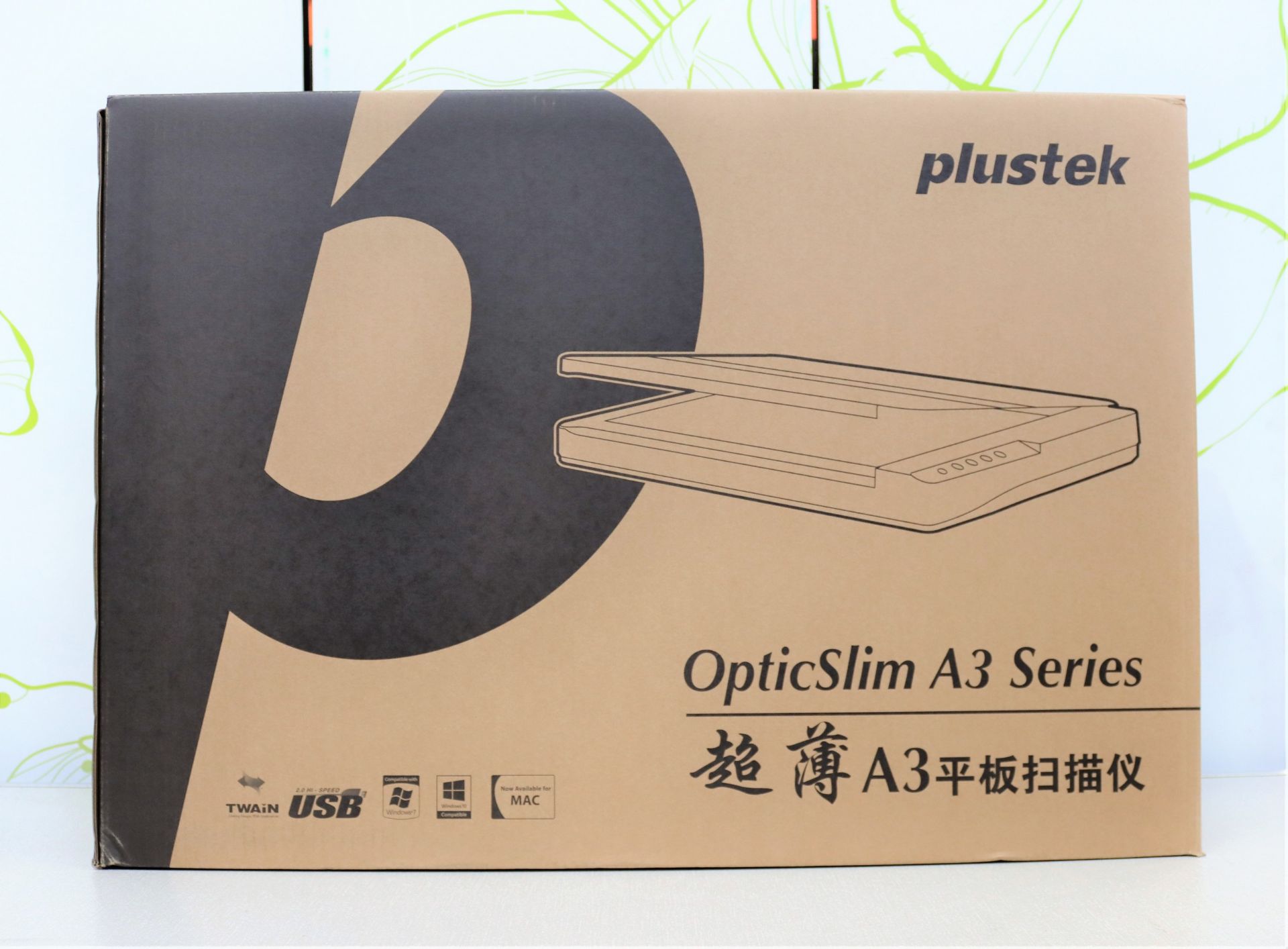 A boxed as new PlusTek OptiSlim 1180 A3 scanner for Windows and MacOS