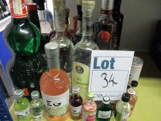 A quantity of assorted alcohols to include Gins, Vodkas, Brandy (Approximately 15 items) (Over 18s