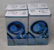 Four boxed as new Welch Allyn trigger DS-65 sphygmomanometers (Model Silver-Man).