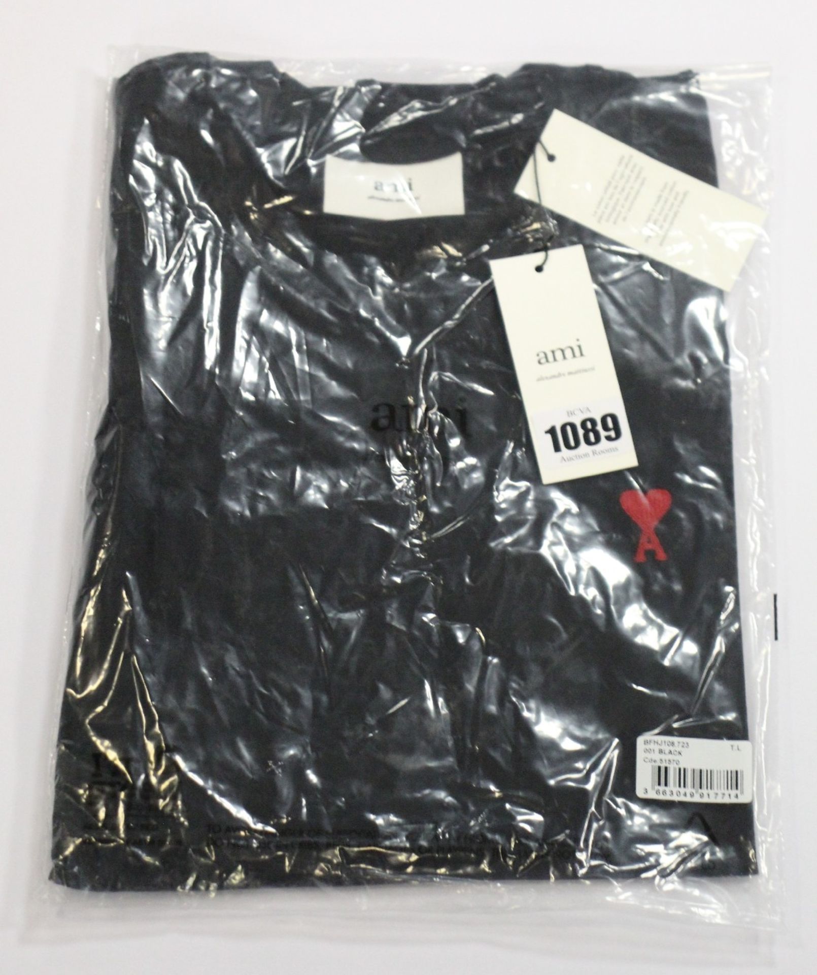 Three as new Alexandre Mattiussi Ami black T- shirts (L - RRP £80 each).