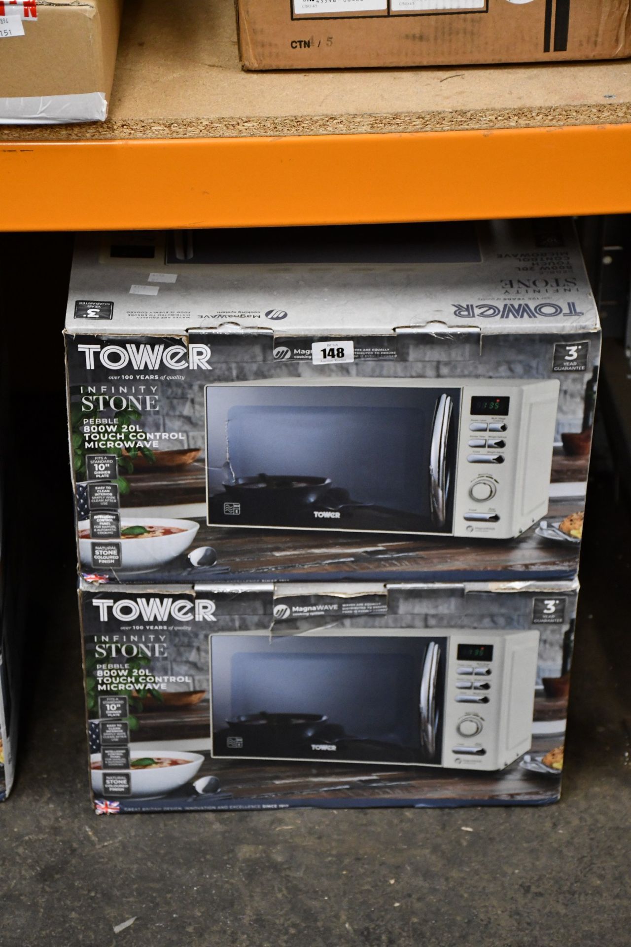 Two Tower Infinity Stone - Pebble 800W Touch Control Microwaves.