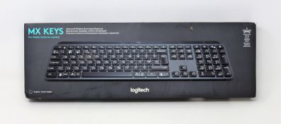 A boxed as new Logitech MX Keys Advanced Wireless Keyboard in Graphite (M/N: 920-009413) (Box