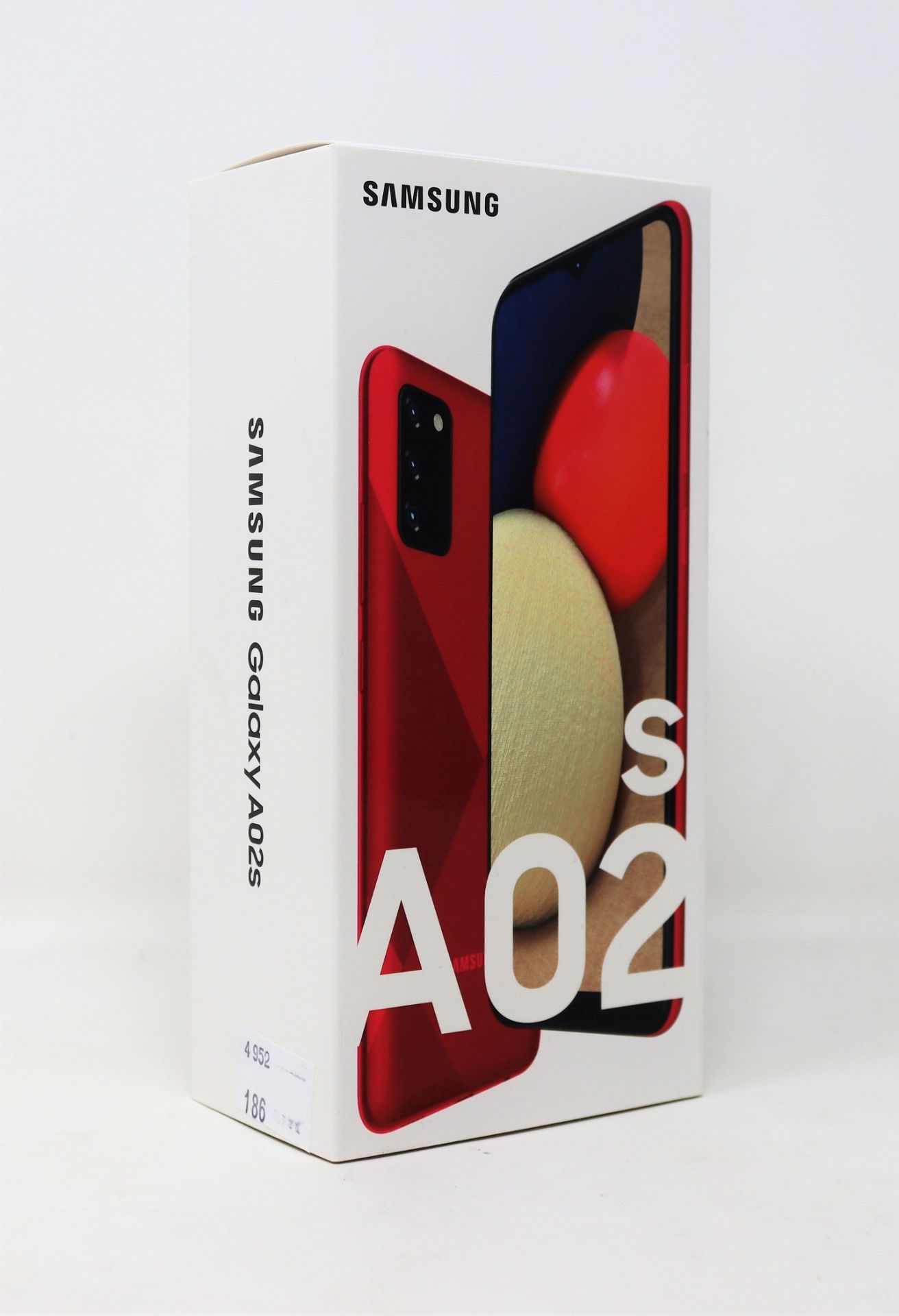 A boxed as new Samsung Galaxy A02 (SM-A022F/DS) 64GB in Red (Box opened. Two pin plug included) (