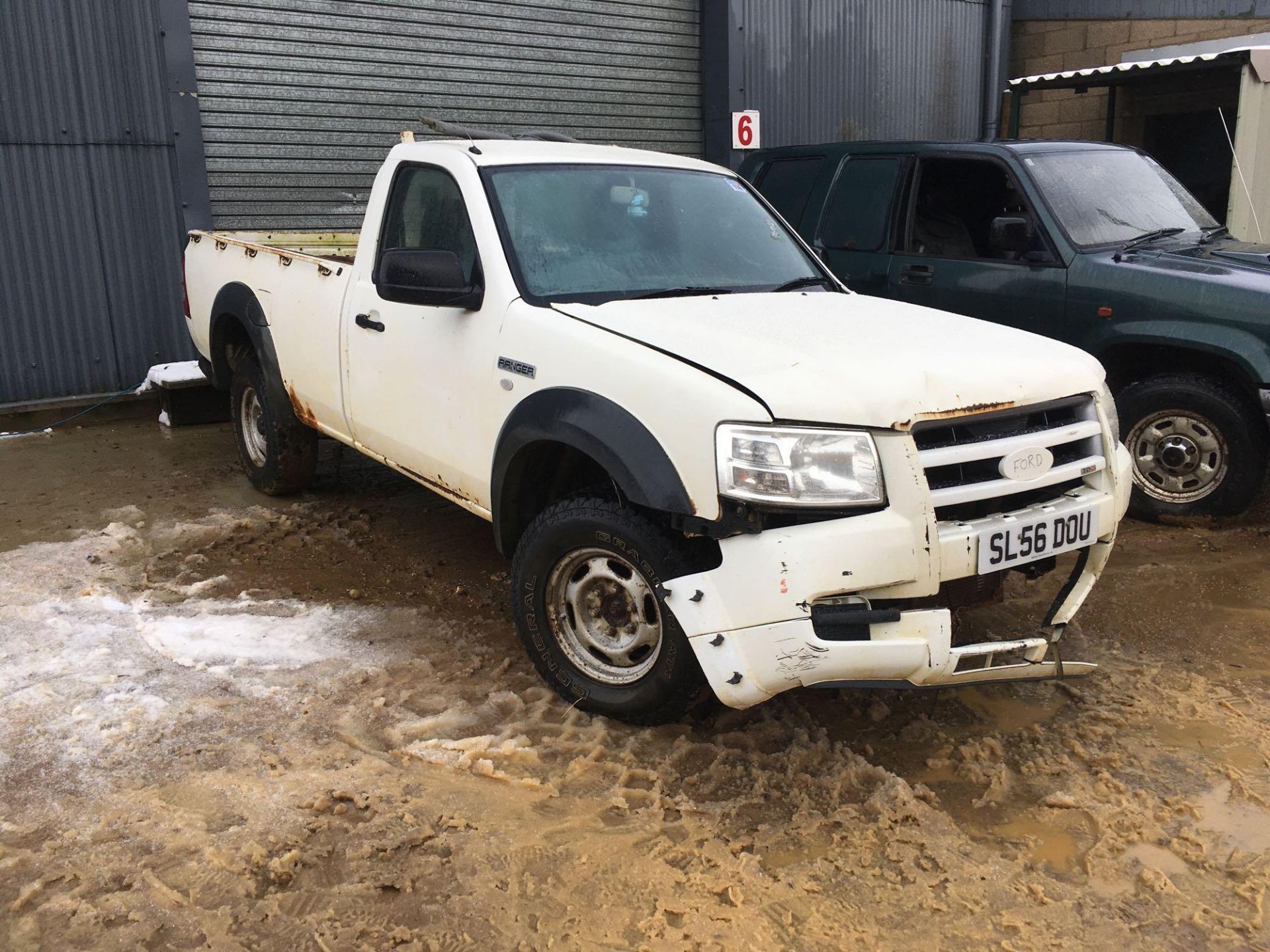 2006 Ford Ranger 4wd diesel single cab pickup, white. SORN. Reg No: SL56 DOU