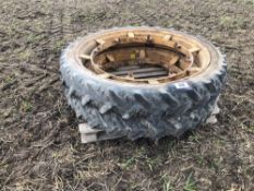 Pair 8.3R44 row crop wheels and tyres no centres