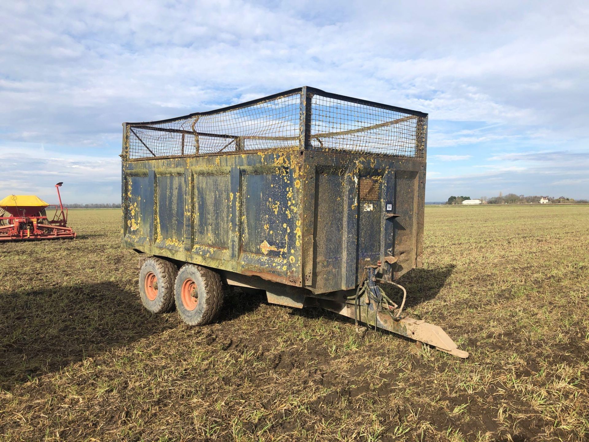 Ken Wootton 8t twin axle trailer with mesh side extensions, manual tailgate