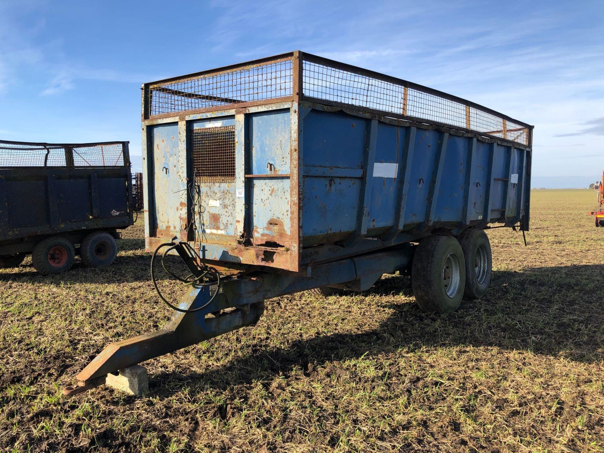 1984 AS Marston 11.5t twin axle grain trailer with manual tailgate. Serial No: 9056