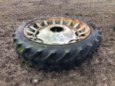 Pair 11.2R48 row crop wheels and tyres