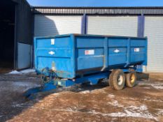 1988 AS Marston 10t twin axle grain trailer, fixed drawbar, manual tailgate on 12.5-80/15.3 wheels a