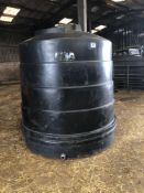 Black plastic water tank, c.2500l