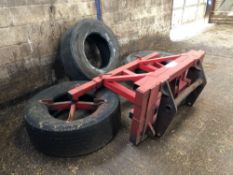 Sila-pusher, twin wheel with Manitou attachments and spare tyre