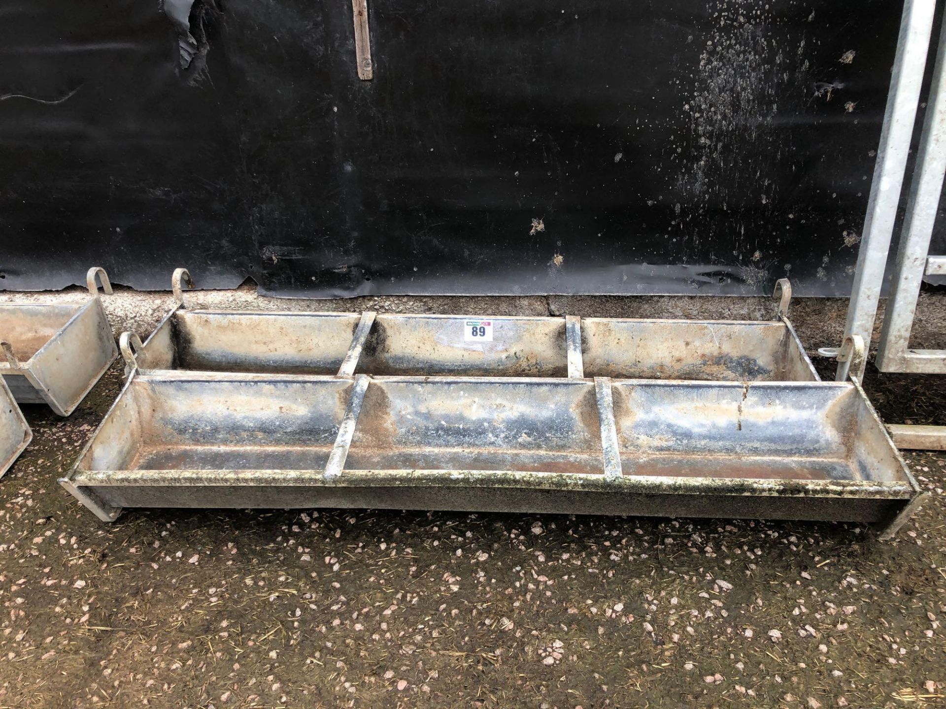 2No 6ft hook on galvanised feed troughs