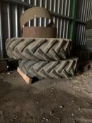 2 x 16-9-28 Tyres & Spacer Bands