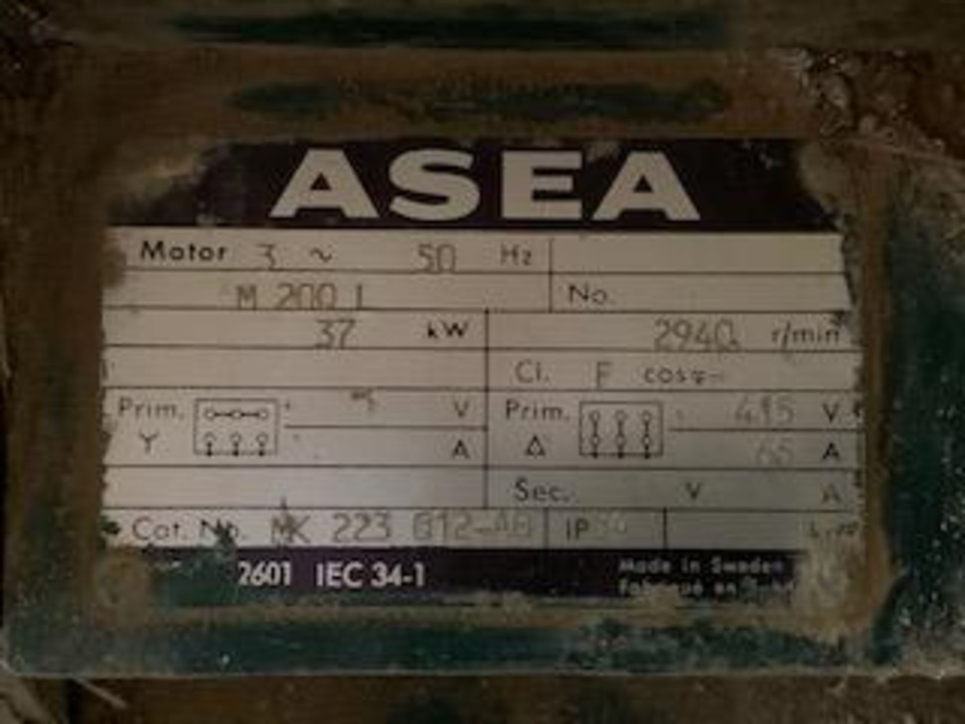 ASEA 37kW 3 Phase Electric Motor - Image 2 of 2
