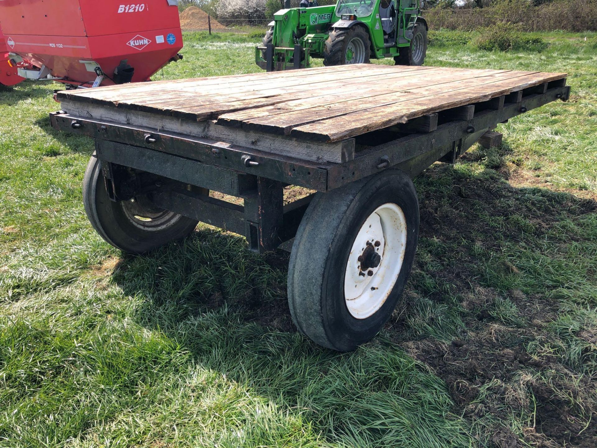 Flat bed 10ft single axle trailer with wooden floor - Image 3 of 4