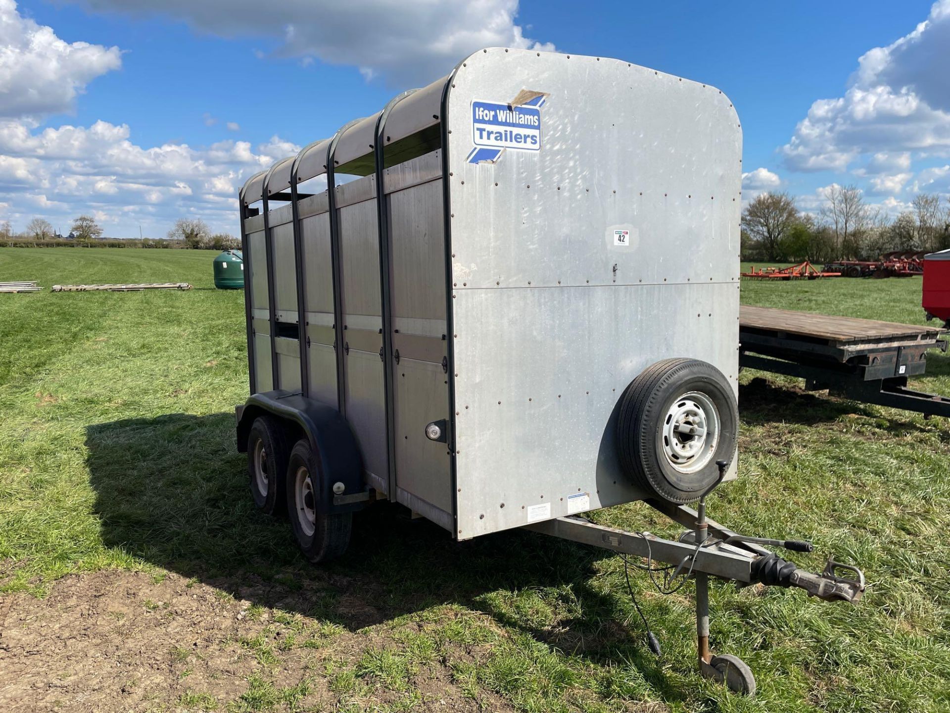 Ifor Williams TA-5-G twin axle livestock trailer with partition gate. Serial No: 131356