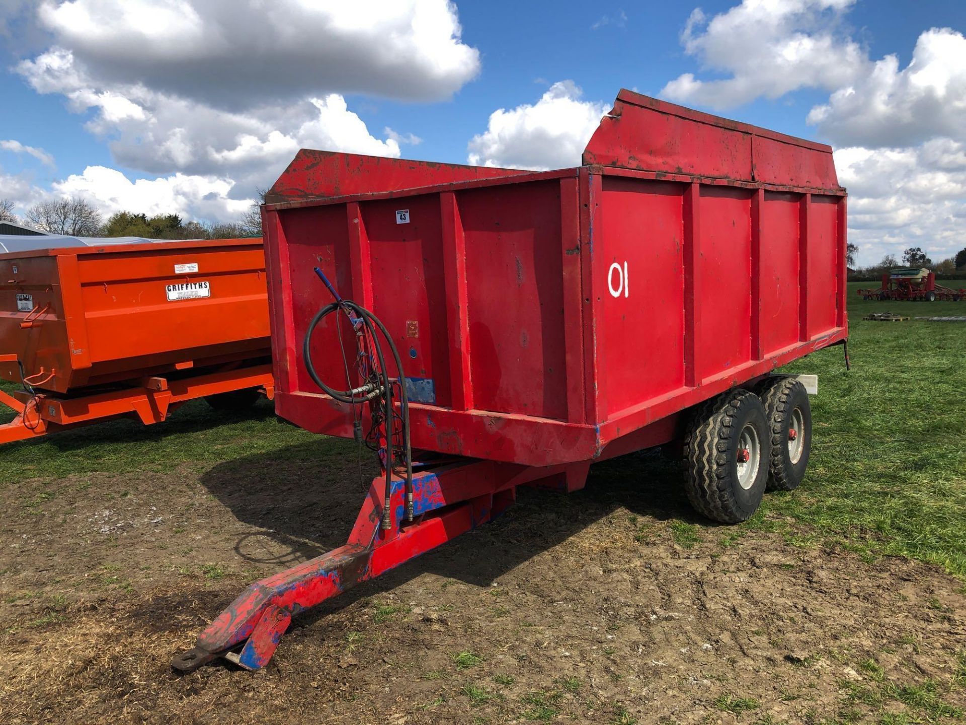 1978 AS Marston 9t twin axle hydraulic tipping grain trailer with manual tailgate and grain chute. S - Image 13 of 15