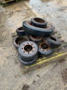 John Deere wheel idlers from John Deere 8430t. Please Note: this lot is located at Crown Farm, Great