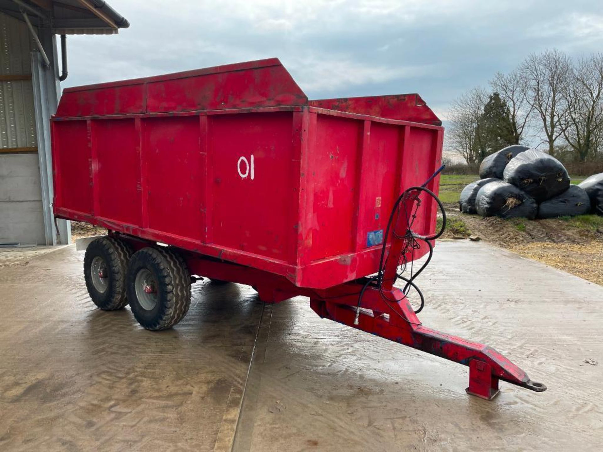 1978 AS Marston 9t twin axle hydraulic tipping grain trailer with manual tailgate and grain chute. S - Image 7 of 15