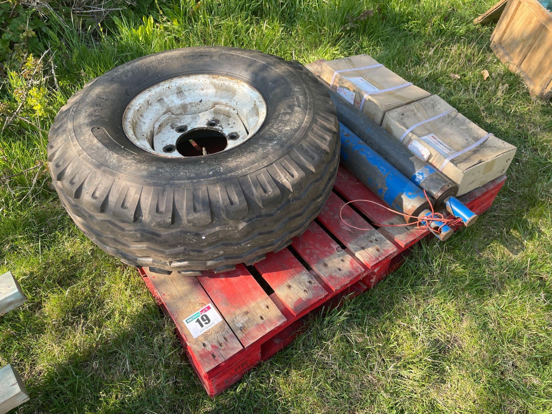 Quantity AS Marston trailer spares including 320/80-15.3 wheel and tyre