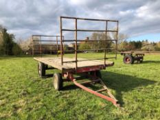 4 wheel 17ft bale trailer with front and rear raves