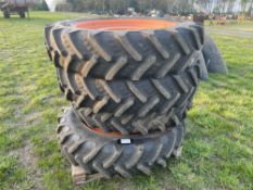 Set BKT 320/85R36 wheels and tyres to suit Agribuggy Jacto sprayer