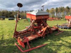 Kuhn 4m power harrow with rear packer and Accord Pneumatic DA 4m piggy back drill