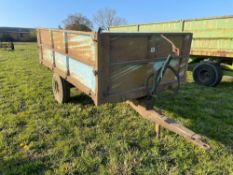 Weeks Plus 40 drop side hydraulic tipping single axle trailer with side extensions