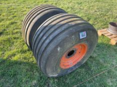 Pair 38x20.00-16 wheels and tyres