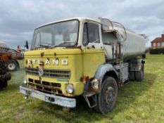 1975 Leyland Clydesdale fuel tanker with 5000l tank. Reg No: GOW 894N. Km: 20,307