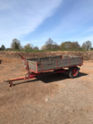 Single axle wooden hydraulic tipping trailer