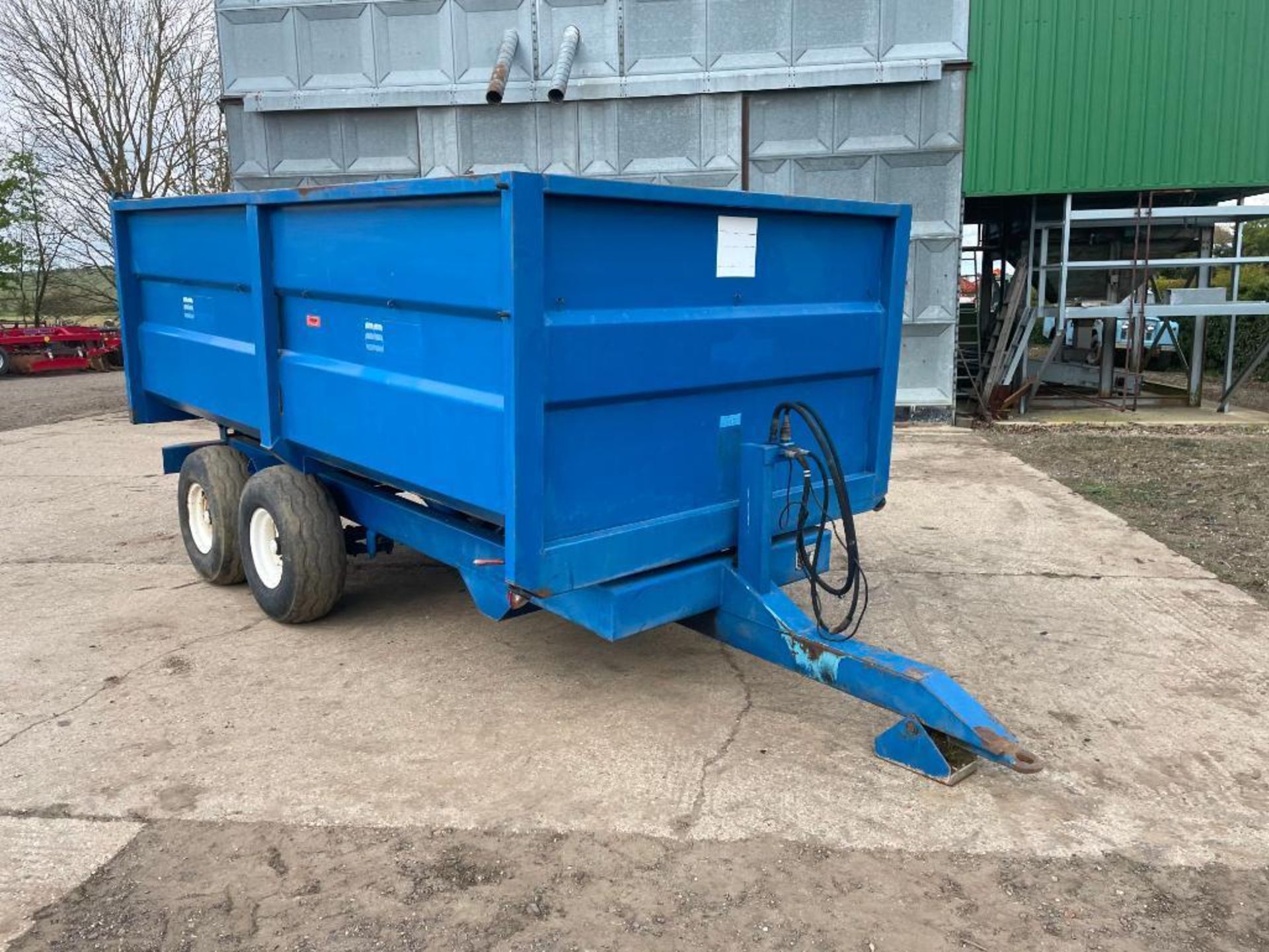 1986 AS Marston 8t twin axle grain trailer, manual tailgate and grain chute on 11.5/80-15.3 wheels a - Image 5 of 15