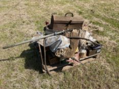 Various spares including tool box, oil pump and buster parts