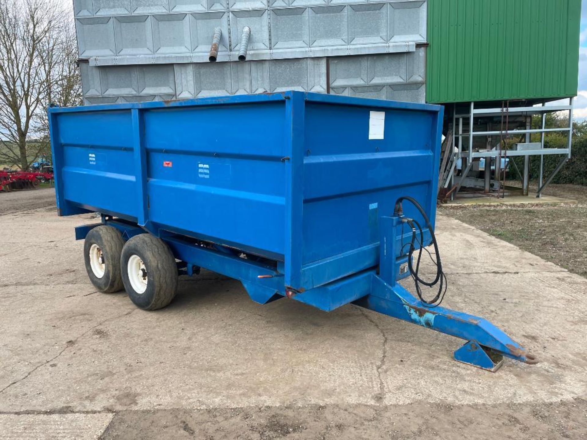 1986 AS Marston 8t twin axle grain trailer, manual tailgate and grain chute on 11.5/80-15.3 wheels a - Image 3 of 15