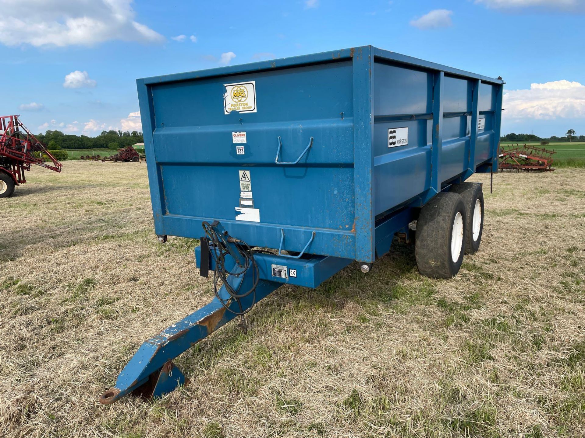 2000 AS Marston 10t twin axle grain trailer, manual tailgate and grain chute on 385/65R22.5 wheels a - Image 17 of 17