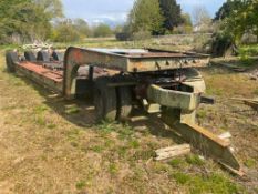 4 wheels swan-neck 6m low loader trailer with front dolly, hydraulic lowering. PLEASE NOTE: This ite