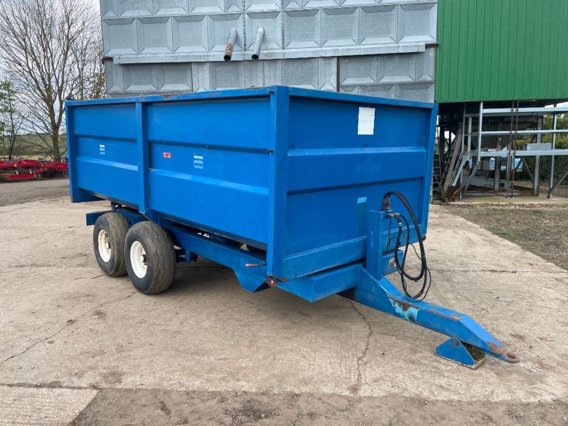 1986 AS Marston 8t twin axle grain trailer, manual tailgate and grain chute on 11.5/80-15.3 wheels a - Image 4 of 15