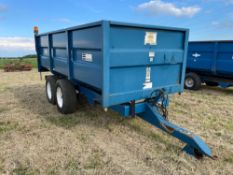 2000 AS Marston 10t twin axle grain trailer, manual tailgate and grain chute on 385/65R22.5 wheels a