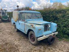 1962 Land Rover 109 Series 2 converted to a bowser and pump, diesel on 7.5-16 wheels and tyres. SORN