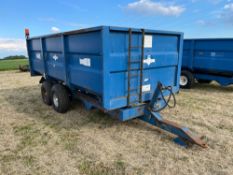 1984 AS Marston 10t twin axle grain trailer, manual tailgate and grain chute on 12./80-15.30 wheels