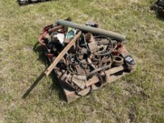 Various cultivator spares and chains including Gregoire Besson parts