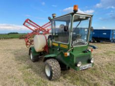 1988 Lely Platypus LGP 12m self propelled sprayer, 1000l tank on 31v15.50-15 wheels and tyres. Reg: