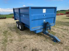 1986 AS Marston 8t twin axle grain trailer, manual tailgate and grain chute on 12.5/80-15.3 wheels a