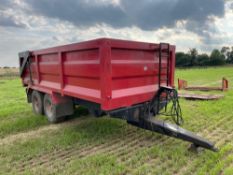 K-Two Roadeo 120 12t twin axle grain trailer, hydraulic tailgate and grain chute on 385/65R22.5 whee