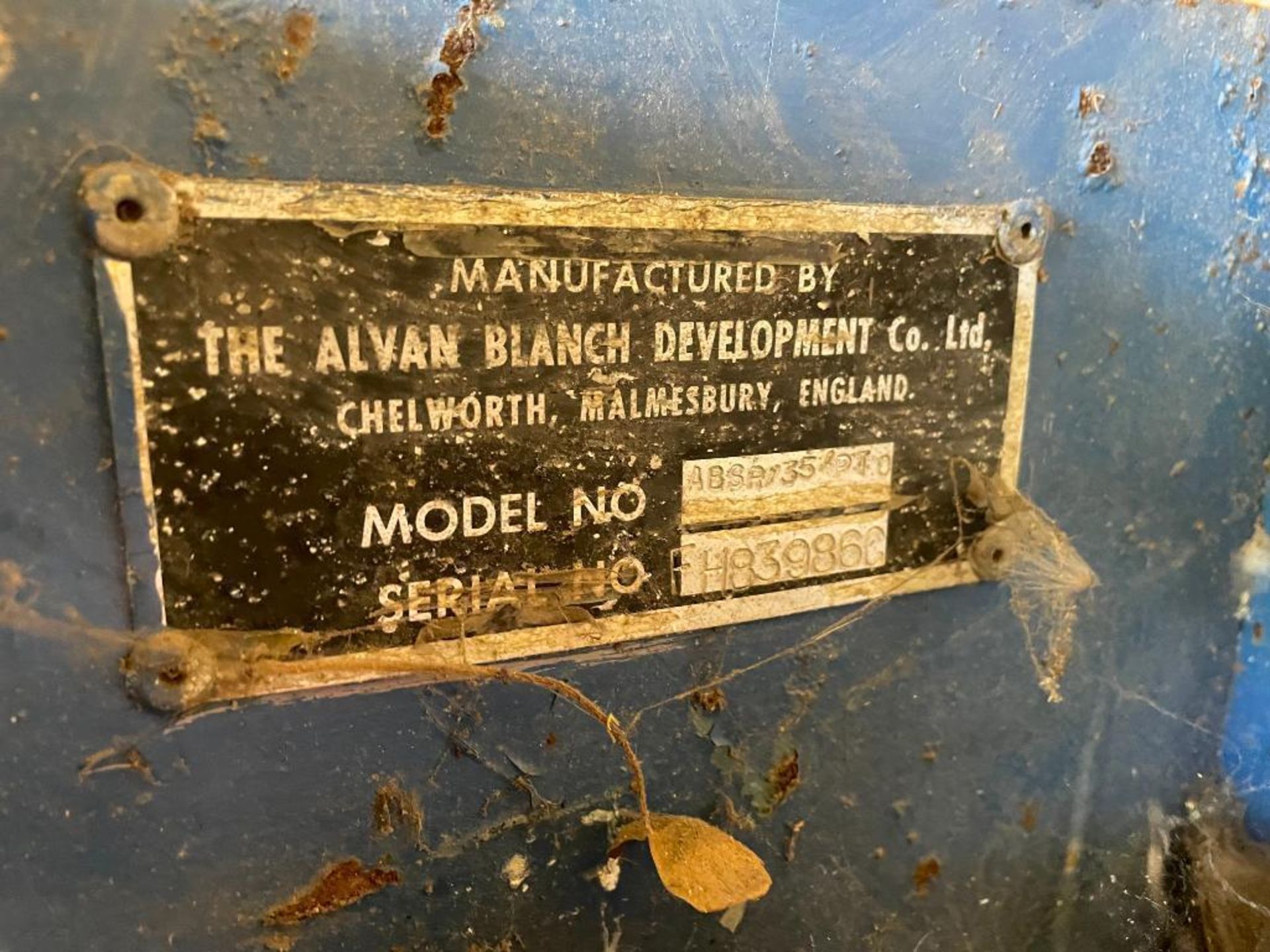 Alvan Blanch PTO driven fan. Model No: ABSR/35/PTO. Serial No: FH839860 - Bild 4 aus 4