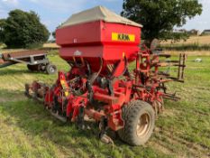 2007 KRM Soladrill 799 4m tine drill with leading tines, tramline markers and spare tyre. Serial No: