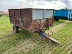 Weeks 3t drop side trailer, manual tailgate and grain chute on 10.5-65-16SL wheels and tyres