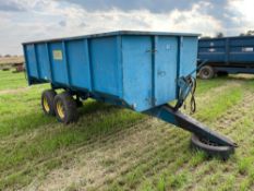 Collins Pontrilas 8t twin axle grain trailer, manual tailgate and grain chute on 11.5/80-15.3 wheels