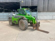 2014 Merlo Turbofarmer TF42.7-156 with pin and cone headstock with pallet tines on 460/70R24 wheels